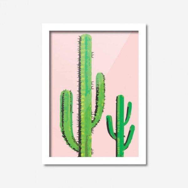 Quadro Decorativo Cactus Cartoon 45cmx33cm Los Quadros - 1
