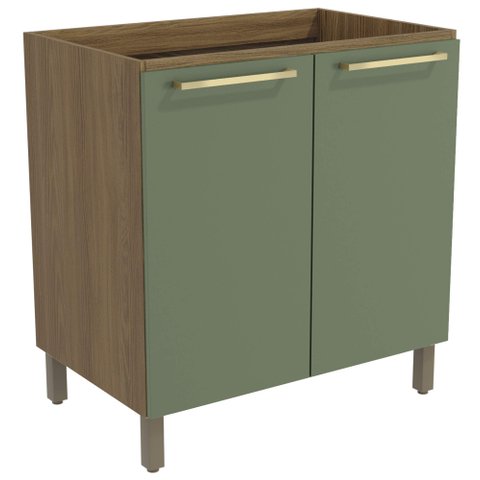 Armário de Cozinha Balcão 2 Portas 80cm com Pés M623 Botanic Kappesberg