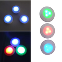 Ver imagem 6 de Kit 6 Luminárias Lâmpadas Led Spots Redondas Adesivas RGB Coloridas Multicolor Sem Fio Com Controle