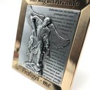 Ver imagem 1 de Quadro Adorno De Mesa Metal São Miguel Arcanjo Com Oração Prateado