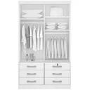 Ver imagem 2 de Guarda Roupa Solteiro 2 Portas 6 Gavetas Meridian Plus D'doro Cinamomo com Off White