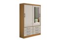 Ver imagem 1 de Guarda Roupa Solteiro 2 Portas 6 Gavetas Meridian Plus D'doro Cinamomo com Off White