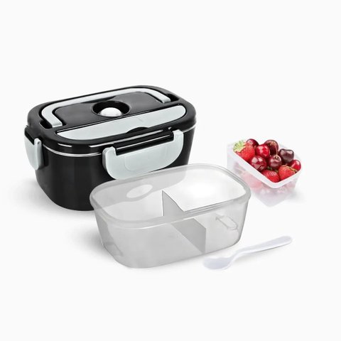 Marmita Elétrica Portátil Bivolt para Casa Carro e Caminhão Cor:preto