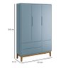 Berço Americano e Guarda Roupa 3 Portas New Classic Azul com Pés Madeira e Colchão Gazin – Reller - 4