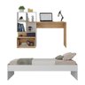 Conjunto Quarto Cama de Solteiro com Escrivaninha Multimóveis MP4124 Branco/Rustic - 4