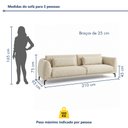 Ver imagem 4 de Sofá Living 3 Lugares com Almofadas 210cm Siena