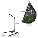 Ver imagem 7 de Balanço Suspenso Ninho Gota com Mosquetão, Mola e Suporte para Ambiente Externo - Preto A5