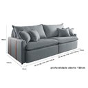 Ver imagem 4 de Estofado Sofá Cama Star 05 2,40m Molas Ensacadas Assento Alta Densidade Design Clean - Chumbo