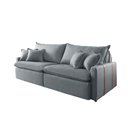 Ver imagem 1 de Estofado Sofá Cama Star 05 2,40m Molas Ensacadas Assento Alta Densidade Design Clean - Chumbo