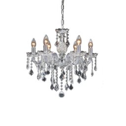 Lustre Pendente Blumenau Cristal Elizabeth 6 Braços Transparente E14 Bivolt - 1