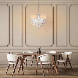 Lustre Pendente Blumenau Cristal Elizabeth 6 Braços Transparente E14 Bivolt - 4