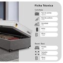 Ver imagem 2 de Cama Box Baú Solteiro Cinza + Colchão Life D33 Pillow Top 61x88x188cm Branco - e-Shop Casa