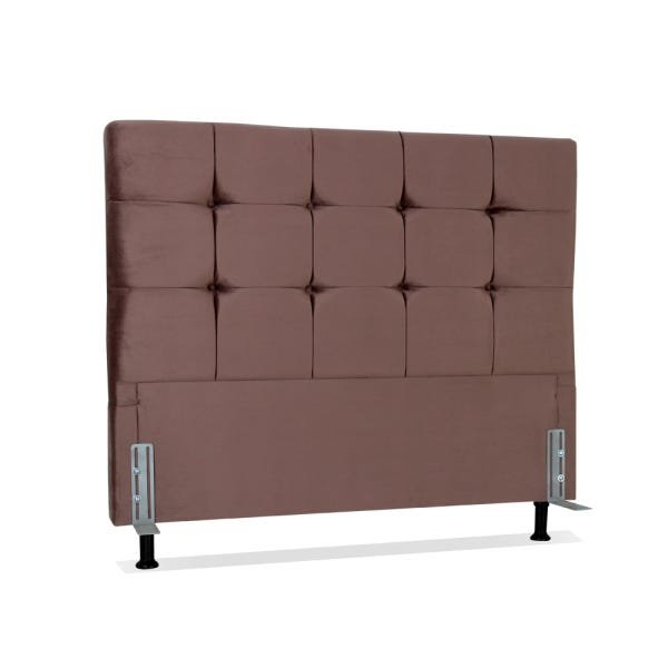 Cabeceira de Cama Box Queen 158 cm Atlanta Larhome Suede Veludo Rosê. - 2