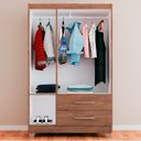 Ver imagem 7 de Guarda-roupa Solteiro Florença 3 Portas 2 Gavetas com Espelho Rústico - Pnr Móveis