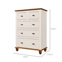 Ver mais imagens de Conjunto 1 Mesa de Cabeceira Retrô + 1 Cômoda 5 Gavetas Off White/Nogueira