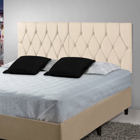 Cabeceira Painel Capitonê Estofada Cama Casal 1,40 - Palha