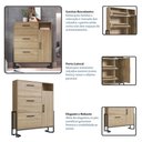 Ver imagem 6 de Armário Sapateira para Quarto Organização Calçados 96cm Oak Metal Preto Industrial Placa e Ponto
