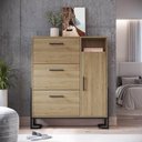 Ver imagem 3 de Armário Sapateira para Quarto Organização Calçados 96cm Oak Metal Preto Industrial Placa e Ponto