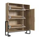 Ver imagem 5 de Armário Sapateira para Quarto Organização Calçados 96cm Oak Metal Preto Industrial Placa e Ponto