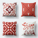 Ver imagem 2 de Kit 4 Capas de Almofadas Decorativas Love Vermelho 45x45cm C/zíper