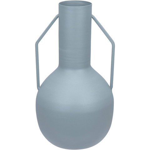 Vaso Garrafa Decorativo de Metal Cinza 20x11x11cm Enfeite Sala Mesa Estante
