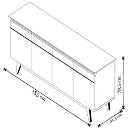 Buffet Classic 1.8 Off White 64511 Sala de Jantar Imcal Móveis - 4