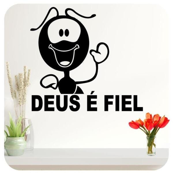 Adesivo Parede Frase Deus é Fiel 3 | MadeiraMadeira