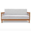 Ver imagem 7 de Sofá Living 2 Lugares Marilia 1,60m Linho Cinza Base em Madeira Castanho - Pallazio