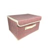 Caixa Organizadora Tecido Closet Roupa Com Tampa 34x23x19 - Rosa - 1