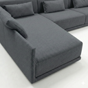 Ver imagem 5 de Sofá de Canto 5 Lugares com Chaise Lado Esquerdo em Sarja 336x196cm Cinza Médio