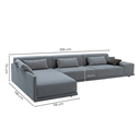 Ver imagem 3 de Sofá de Canto 5 Lugares com Chaise Lado Esquerdo em Sarja 336x196cm Cinza Médio