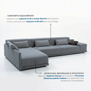 Ver imagem 4 de Sofá de Canto 5 Lugares com Chaise Lado Esquerdo em Sarja 336x196cm Cinza Médio