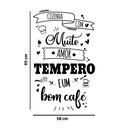 Ver imagem 2 de Adesivo Frase Cozinha Com Muito Amor Tempero e Um Bom Café