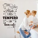 Ver imagem 3 de Adesivo Frase Cozinha Com Muito Amor Tempero e Um Bom Café