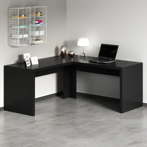 Mesa para Escritório em L 1,57x1,57m Me4116 Tecno Mobili - Preto