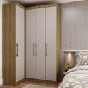 Ver imagem 1 de Conjunto Guarda Roupa Modulado Canto 2 Peças 4 Portas 2 Gavetas Paris Eucamóveis