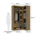 Ver imagem 2 de Conjunto Guarda Roupa Modulado Canto 2 Peças 4 Portas 2 Gavetas Paris Eucamóveis