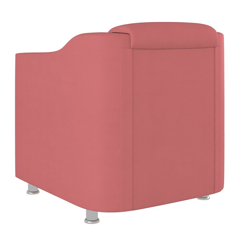 Cadeira Poltrona Decorativa Reforçada Sala de Espera – Balaqui Decor Cor:Rosa - 4