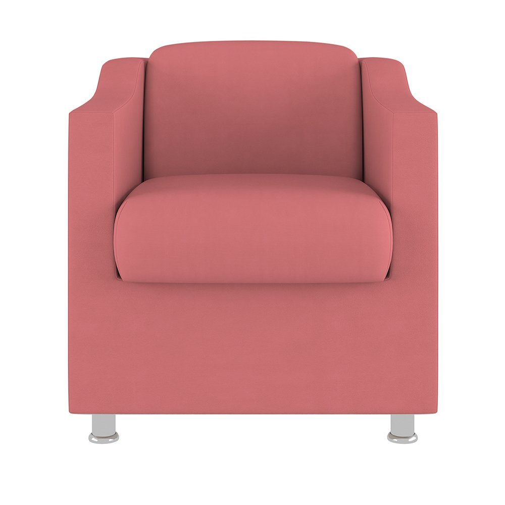 Cadeira Poltrona Decorativa Reforçada Sala de Espera – Balaqui Decor Cor:Rosa - 3