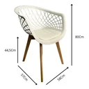 Ver imagem 2 de Cadeira de Jantar Web com Assento Estofado Madeira Maciça Premium Branca