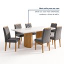 Ver mais imagens de Conjunto de Mesa de Jantar 6 Lugares 160x80cm com Vidro e Cadeiras Cinamomo e Off White
