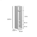 Ver imagem 4 de Guarda-roupa Modulado 2 Portas com Prateleiras e Cabideiro sem Gavetas 70cm 100% MDF Trend Altezza