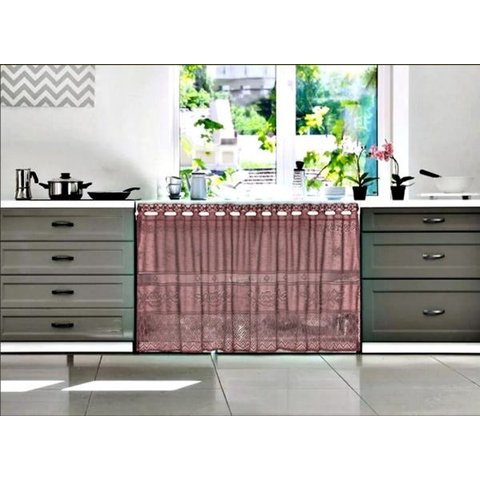 Cortina Pia/Vitro Renda Color Retro 2,00X0,80 Rose