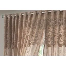 Cortina Sala Quarto 3,50x2,20 com Bando Renda Marrom - 4
