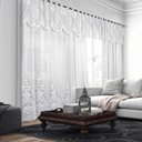 Ver imagem 1 de Cortina Renda Branca com Bando 3,00x1,80 Quarto Sala