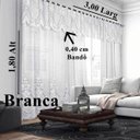 Ver imagem 2 de Cortina Renda Branca com Bando 3,00x1,80 Quarto Sala