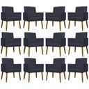 Ver imagem 1 de Kit 12 Poltronas Modernas Mari Suede Cores Pé Palito 30 Cm Castanho