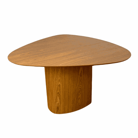 Mesa de Jantar Orgânica 160x140cm Tampo Freijó Base Freijó Personal Moveis Design Mesa de Jantar Con