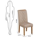 Ver imagem 2 de Mesa Kiara Freijó Off White com Kit 6 Cadeiras Ayla Freijó Veludo Creme-DJ Móveis