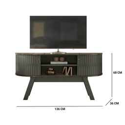 Rack Bancada Emily TV 55 2 Portas Jade Oliva Tana Decor Madetec - 6